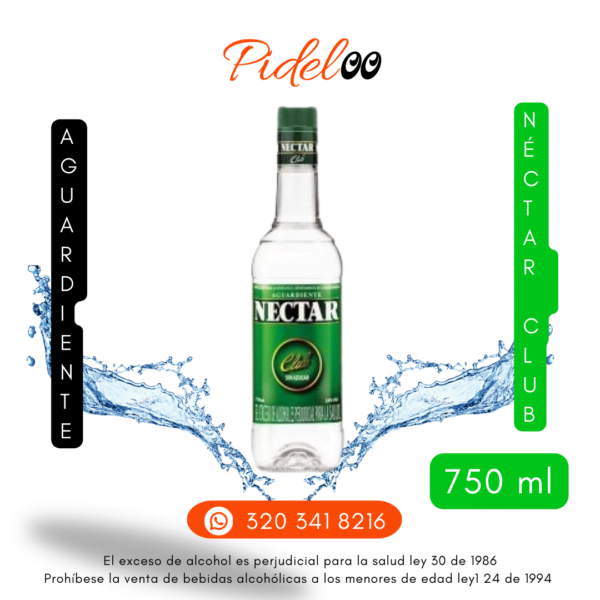 Aguardiente Nectar a domicilio - aguardiente Nectar verde sin azúcar de 750 ml